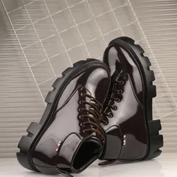 Leo's Fitness Shoes Men Mid-Top Lace Up Chunky Boots-picture-28