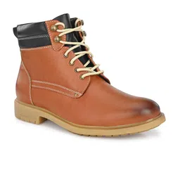 The Roadster Co. Men Colourblocked Lace-Up Biker Boots image 3