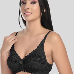 StyFun Pack Of 2 Black & Red Non Padded & Non Wired Floral Bra image 5