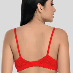 StyFun Pack Of 2 Black & Red Non Padded & Non Wired Floral Bra image 2