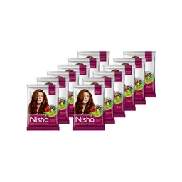 Nisha Set of 12 Henna Based Hair Colour 360g - Natural Brown-picture-40