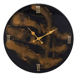 CHRONIKLE Black and GoldToned Round Analogue Contemporary Wall Clock-image-47