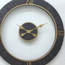 CHRONIKLE Gold Toned Textured Analogue Contemporary Round shaped Wall Clock-picture-33