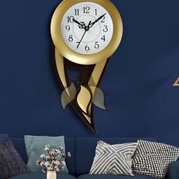 Attractionz Gold Toned & White Printed Round Acrylic Traditional Wall Clock-picture-22