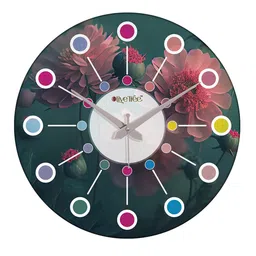 OLIVE TREE Green Printed Contemporary Wall Clock image 5