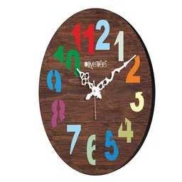 OLIVE TREE Brown Printed Contemporary Wall Clock image 5
