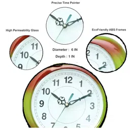 Sigaram Brown & Green Printed Round Shaped Analogue Wall Clock image 4