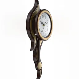 Attractionz Gold Toned & Black Round Analogue Contemporary Wall Clock image 3