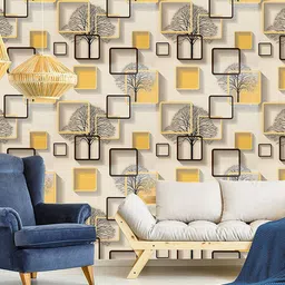 KAAF Yellow Box Printed Self Adhesive Wallpaper-picture-35