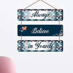 ArtVibes Blue & Pink Motivational  Quotes Painted Wooden Hanging Wall Decor-picture-28