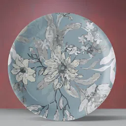 nestroots Blue & White Floral Printed Wall Plate-image-38