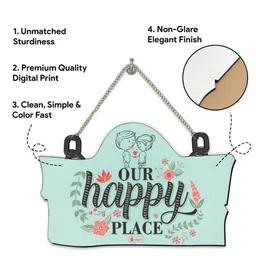 Indigifts Generic Blue & Pink Wooden Door Wall Hanging With Magnetic Instruction Board image 3