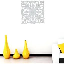 VAS collection home White Self Design Square Wooden Wall Hangings-picture-35