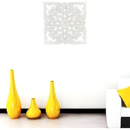 VAS collection home White Self Designed Square Shaped Wooden Hanging Wall Decor-image-45