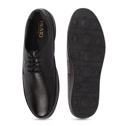 FAUSTO Men Textured Leather Lace-Up Formal Derbys image 2