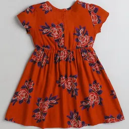 The Magic Wand Rust & Blue Floral Dress image 2