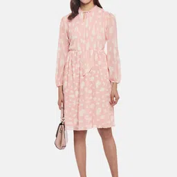 Annabelle by Pantaloons Women Pink Floral A-Line Dress image 4