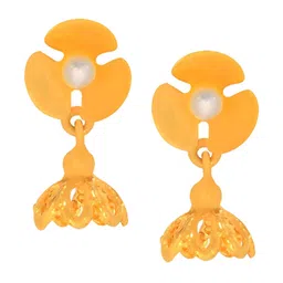 BHIMA Jewels 22K Hallmark 916 Purity Yellow Gold Jhumka Floral Drop-picture-10