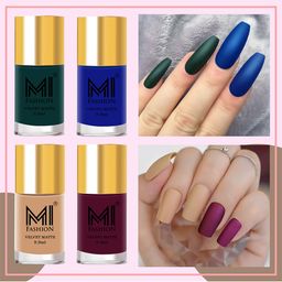 MI FASHION Set of 4 Velvet Matte Long Lasting Nail Polish - 9.9 ml Each-picture-15