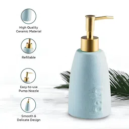 UMAI Blue & Pink 2 Pieces Textured Ceramic Soap Dispenser 250 ml Each image 4