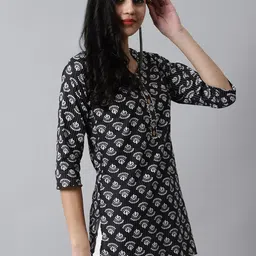 SOUNDARYA Ethnic Motifs Printed Pure Cotton Kurti image 4