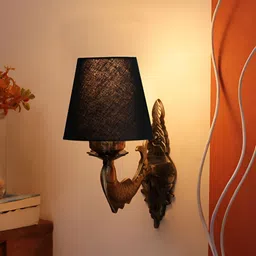 Aura Black Metal Traditional Cylinder Shaped Wall Lamp-picture-15