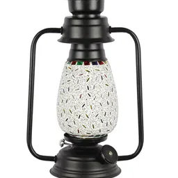 Devansh Black & White Mosaic Glass Wall Mounted Lantern image 2