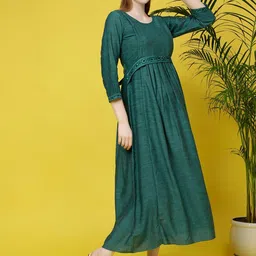 DUMMY SHAPE Maternity Pure Cotton Maxi Dress With Belt image 4