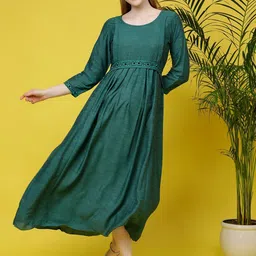 DUMMY SHAPE Maternity Pure Cotton Maxi Dress With Belt image 5