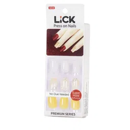 LICK 12 Pcs Pastel Yellow Shade French Manicure Reusable Artificial Nails image 1