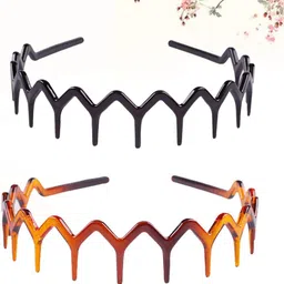 autowrap Plastic Tooth Headband, 2pcs Comfortable Shark Tooth Comb Headband Zigzag Hair Band Women Men Hair Accessory image 4