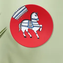 ARTYSTA BEAUTIFYING LIVES Red & White Royal Horse Wall Plate-picture-20