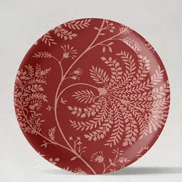 nestroots Maroon & Pink Floral Printed Ceramic Wall Plate-picture-27