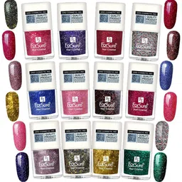 ForSure Set of 4 High Shine Glitter Long Lasting Nail Enamel 5 ml each - Shade 90-91-92-98 image 3