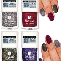 ForSure Set of 4 High Shine Glitter Long Lasting Nail Enamel 5 ml each - Shade 89-90-91-92-picture-2