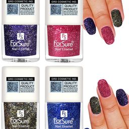 ForSure Set of 4 High Shine Glitter Long Lasting Nail Enamel 5 ml each - Shade 91-92-93-98-picture-6