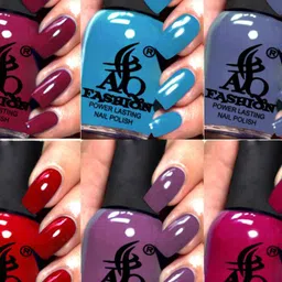 AQ FASHION Set Of 6 Power Lasting Glossy Quick Dry Nail Polish - 9 ml Each image 2
