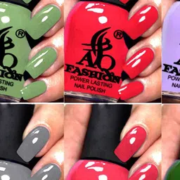 AQ FASHION Power Lasting Set Of 6 Quick Dry Glossy Nail Polish - 9 ml Each image 2
