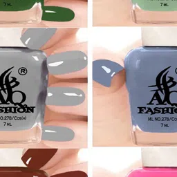 AQ FASHION Set Of 6 Glossy Quick Dry Nail Polish - 7 ml Each image 2