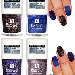 ForSure Set of 4 High Shine Glitter Long Lasting Nail Enamel 5 ml each - Shade 92-93-94-95-picture-35