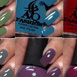 AQ FASHION Set Of 6 Power Lasting Glossy Quick Dry Nail Polish - 9 ml Each image 2
