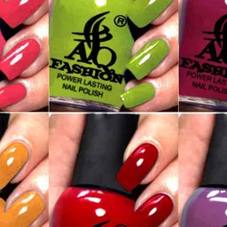 AQ FASHION Power Lasting Set Of 6 Quick Dry Glossy Nail Polish - 9 ml Each image 2