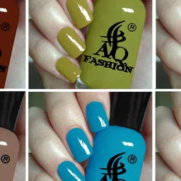 AQ FASHION Set Of 6 Long Lasting Quick Dry Glossy Nail Polish - 9 ml Each image 2