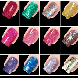 PERPAA Set Of 3 Glitter Light Reflective Flashing Sparkly Gel Nail Polish - 100ml Each image 4