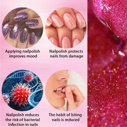 ForSure Set of 4 High Shine Glitter Long Lasting Nail Enamel 5 ml each - Shade 90-91-92-98 image 4