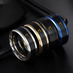 KARISHMA KREATIONS Set of 4 Silver Plated Stainless Steel Temperature Ring image 2