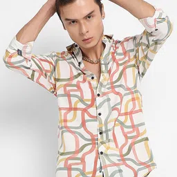 Campus Sutra Classic Abstract Printed Cotton Casual Shirt image 1