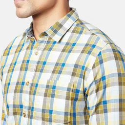 BYFORD by Pantaloons Men Cotton Slim Fit Tartan Checks Checked Casual Shirt image 2