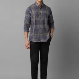 Louis Philippe Sport Tartan Checks Button-Down Collar Slim Fit Cotton Casual Shirt image 5