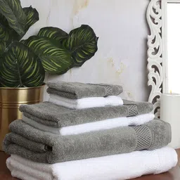 SPACES Set Of 6 Solid Pure Cotton 600 GSM Towel Set-image-18